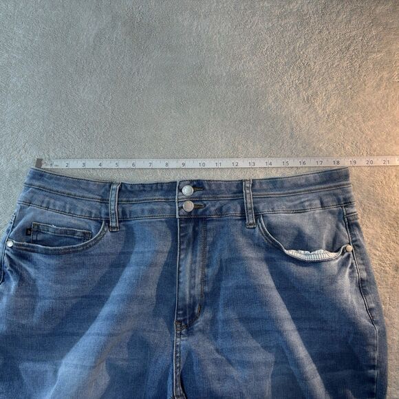 Judy Blue Wide Leg Cropped Medium Wash Trendy Denim Jeans Size 20W Plus Faded - Picture 4 of 8